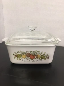 Vintage Corning Ware Le Persil La Sauge Spice of Life P-4-B.  7"x5.5"x3" W/ Lid - Picture 1 of 5