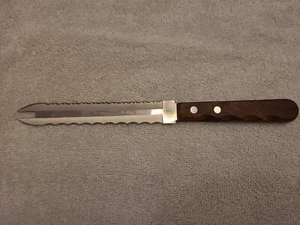 Vintage Tedron Swords Utility Knife 5” Double Serrated Blade Rosewood Handle - Picture 1 of 9