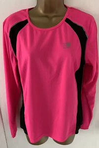 Karrimor Long Sleeve Pink Black High Vis Gym Running Tshirt Top Size 14 Used - Picture 1 of 12
