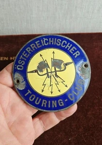 VINTAGE ENAMEL AUTOMOBILE CAR BADGE # OTC TOURING CLUB AUSTRIA ÖSTERREICH - Picture 1 of 5