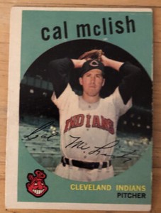 1959 Topps Cal McLish Baseball Card #445 Indians Pitcher Low-Grade