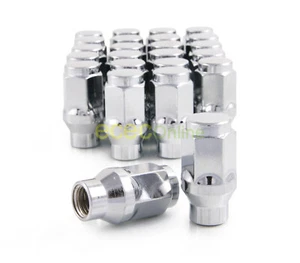 24pc Silver Chrome 1/2" Lug Nuts - Acorn Conical Seat ET Style Closed Ended - Picture 1 of 4