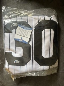Autographed Edwin Encarnacion Yankees Pinstripe Jersey Majestic Beckett Signed - Picture 1 of 2
