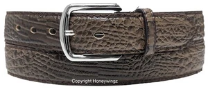 MEN FAUX ALLIGATOR CROCODILE SKIN GENUINE LEATHER STITCHED BELT w BELT BUCKLE - Picture 1 of 55