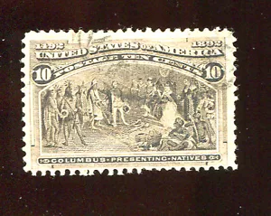 USA BRIEFMARKE SC327 10 CENT 1893 KOLUMBIANISCHE AUSGABE SCHWARZ/BRAUN (B956) GEBRAUCHT - Bild 1 von 2