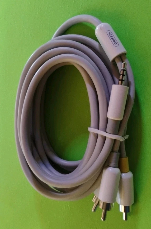 OEM Griffin AV Composite Audio Video RCA Cable Adapter For Apple iPhone 3GS/4/4S - Изображение 1 из 3