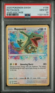 2020 Pokemon SWSH Vivid Voltage #138 Rayquaza Amazing Rare PSA 10 Gem Mint - Picture 1 of 2