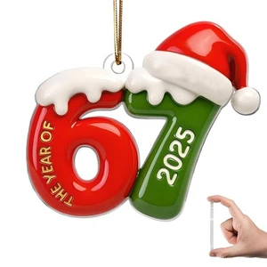 67 Christmas Ornament, Funny Six Seven Acrylic Holiday Decorations H OT - Picture 1 of 17
