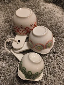 Pioneer Set Misurini Donna Secco Nidificazione Motivo Floreale Melamina 3 Misure - Foto 1 di 11
