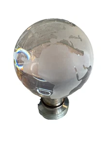Massive Kristall Weltkugel 4 Zoll, 4,5 Pfund, mattierter optischer Kontinent Briefbeschwerer - Bild 1 von 6