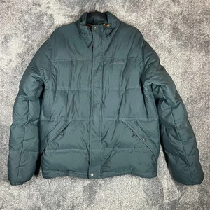 Eddie Bauer Puffer Jacket Mens Tall Large Dark Blue EB650 Goose Down Insulated - Picture 1 of 7