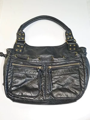 Bolso de hombro hobo de piel sintética Bueno negro con múltiples bolsillos Foto 1 de 4