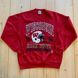 Vintage Wisconsin Badgers NCAA 1994 Rose Bowl Champions Crewneck Sweatshirt M - Picture 1 of 6