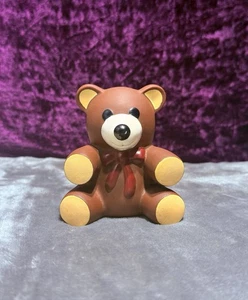 Vintage 1985 Ross Laboratories quietschender Gummi-Teddybär 3 Zoll Spielzeugfigur - Bild 1 von 5