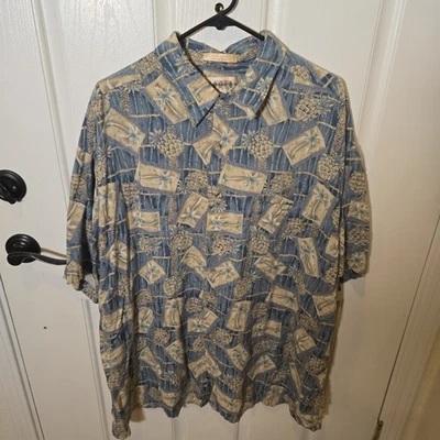 Camisa Hawaiana Campia Moda Para Hombre 2XL Piña Palmeras Tropical Abotonada Aloha Foto 1 de 4