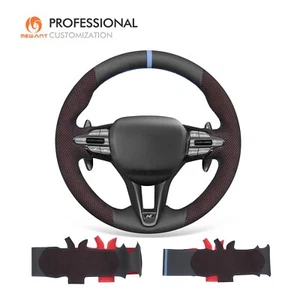 MEWANT Alcantara Leather Steering Wheel Cover Wrap for Hyundai Veloster N / i30N - Picture 1 of 11