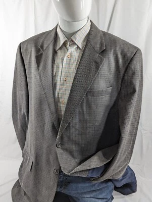 Blazer Ralph Lauren Chaqueta Deportiva Deportiva Pata de Gallo Rayas Seda Lana 46L Foto 1 de 4