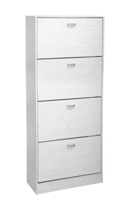 SCARPIERA SLIM 4 ANTE h150*63*24cm DOPPIA PROFONDITà SALVASPAZIO MODERNA BIANCA - Immagine 1 di 4