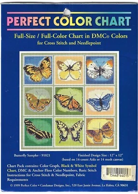 Candamar Designs~ Butterfly Sampler 9102~ Chart for Cross Stitch & Needlepoint  - Image 1 of 2