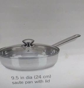 Cook's Essentials Cookware Stainless 9.5" Skillet Fry Pot 3 Qt Chicken Fryer Lid - Picture 1 of 1