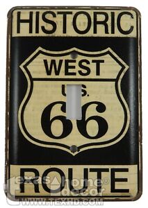 Couverture de plaque de commutation à bascule unique rustique historique ouest des États-Unis Route 66 métal 