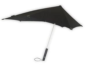 Senz Original Pure Black Storm Umbrella - best windproof, rain and UV resistance