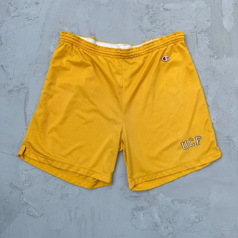 Vintage Champion University of Central Florida UCF Yellow Gold Mesh Shorts Cover