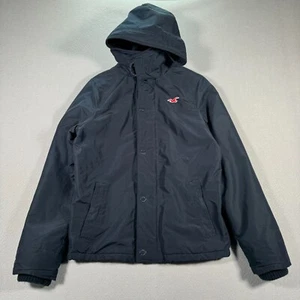 Hollister All Weather Jacket Mens Large Black Fleece Lined Rain Weatherproof - Picture 1 of 13