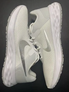 Nike Revolution 6 NN White/Silver Women's Size 9 DC3729-101 - Picture 1 of 8