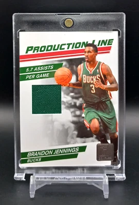 2010-11 Donruss Production Line Materials #57 Brandon Jennings /399 usado em jogos - Imagem 1 de 2