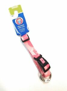 Pink Camouflage Small Adjustable 8"-14" Dog Collar Nylon Brushed Hardware