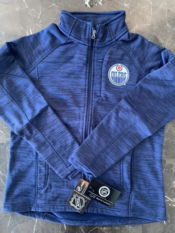 NWT GIII For Her NHL Edmonton Oilers Women's Hand Off Full Zip Jacket, L, Blue Cover