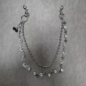 Womens Punk Rhinestone Wallet Retro Keychain Jeans Pants Chain Men Bag DIY Strap - Picture 1 of 16