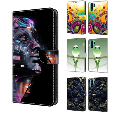 For Huawei P30 Lite P20 Pro Nova 9 Luxury Pattern Flip Wallet Case Phone Cover - Image 1 of 4