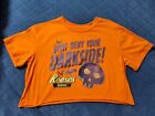 Reeses Peanut Butter Cups Orange Halloween T Shirt Crop Top Belly Shirt  Large