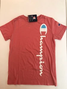 Champion Kids' Vertical Logo Athletics Graphic Tee (Citrus Pink, Small, S, 7-8) - Picture 1 of 1