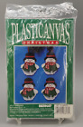 Vintage Bernat Jolly Snowmen Snowman Christmas Ornament Plastic Canvas Kit NOS