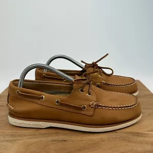 Nuevo Para Hombres Sperry Top-Sider Copa Dorada 2 Ojos Marrón Nubuck Barco Cubierta Zapatos Talla 8 M - Imagen 1 de 9