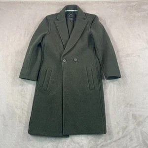 J.Crew Daphne Topcoat in Italian Boiled 100% Wool Women 0 Dark Olive Notch Lapel - Picture 1 of 12