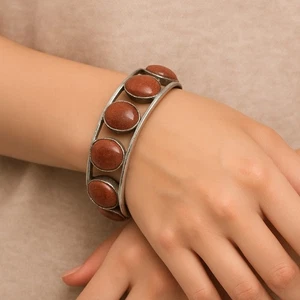 Beautiful Silver Brass Handmade Bracelets In MULTIPAL gemstone Unisex Jewellery - Picture 1 of 42