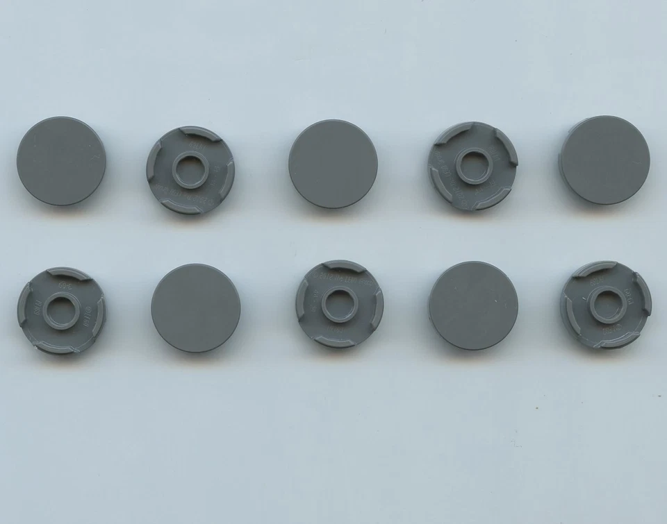 LEGO x 10 Dark Bluish Gray Tile, Round 2 x 2 with Bottom Stud Holder 14769 - Image 1 of 1