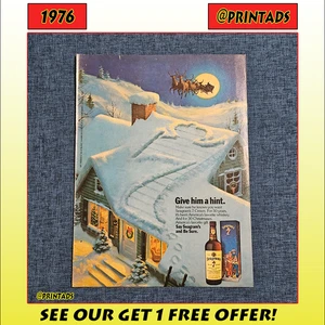 1976 Seagrams Christmas Alcohol Print Ad + Free Shipping When You Buy 3 Ads! - Picture 1 of 2