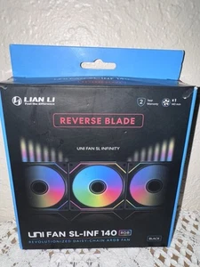 Lian Li UNI Fan SL-INF 140 RGB Infinity Mirror ARGB Fan 140mm Black READ - Photo 1/2