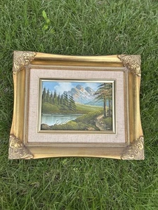 Natur Landschaft Stillleben Ölgemälde, Holzrahmen. 11” X 9” - Bild 1 von 6
