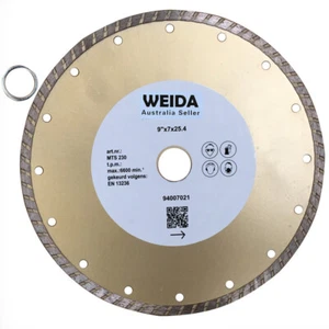 230mm Turbo Diamond Cutting Disc Dry Wet 9" Saw Blade 2.6*7mm 25.4/22.23mm Tile - Picture 1 of 4