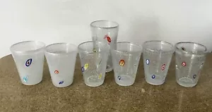 Millefiori Set di 7 bicchieri da bere arte soffiata a mano vetro - Foto 1 di 21