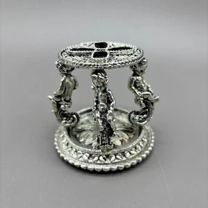 Silver Plated Toothbrush Holder Vintage Cherub Baroque Rococo Style Putti Decor - Picture 1 of 12