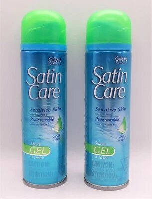 Gel de afeitar Gillette Satin Care Sensible con aloe vera y vitamina E, paquete de 2 de 7 oz Foto 1 de 2
