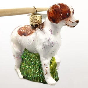 Sparkly Old World Christmas Brittany Spaniel Dog - Blown Glass Ornament - 12330 - Picture 1 of 10