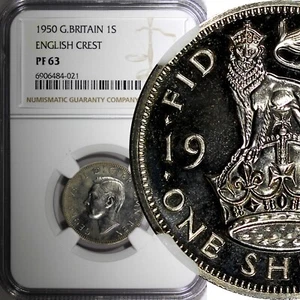 GREAT BRITAIN George VI PROOF 1950 1 Shilling English Crest NGC PF63 KM#876 (21) - Picture 1 of 5